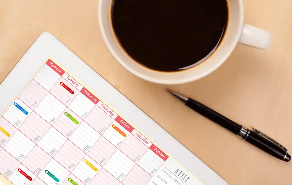 Coffee and calendar